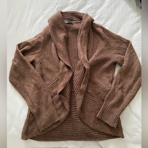 Brown Ribbed Cardigan